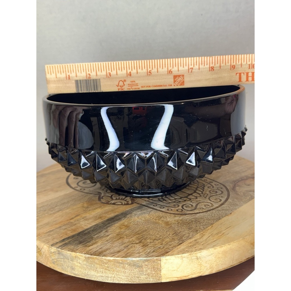 Vintage Indiana Glass Tiara Cameo Black Diamond Point 9.75" Centerpiece Bowl - Picture 3 of 4